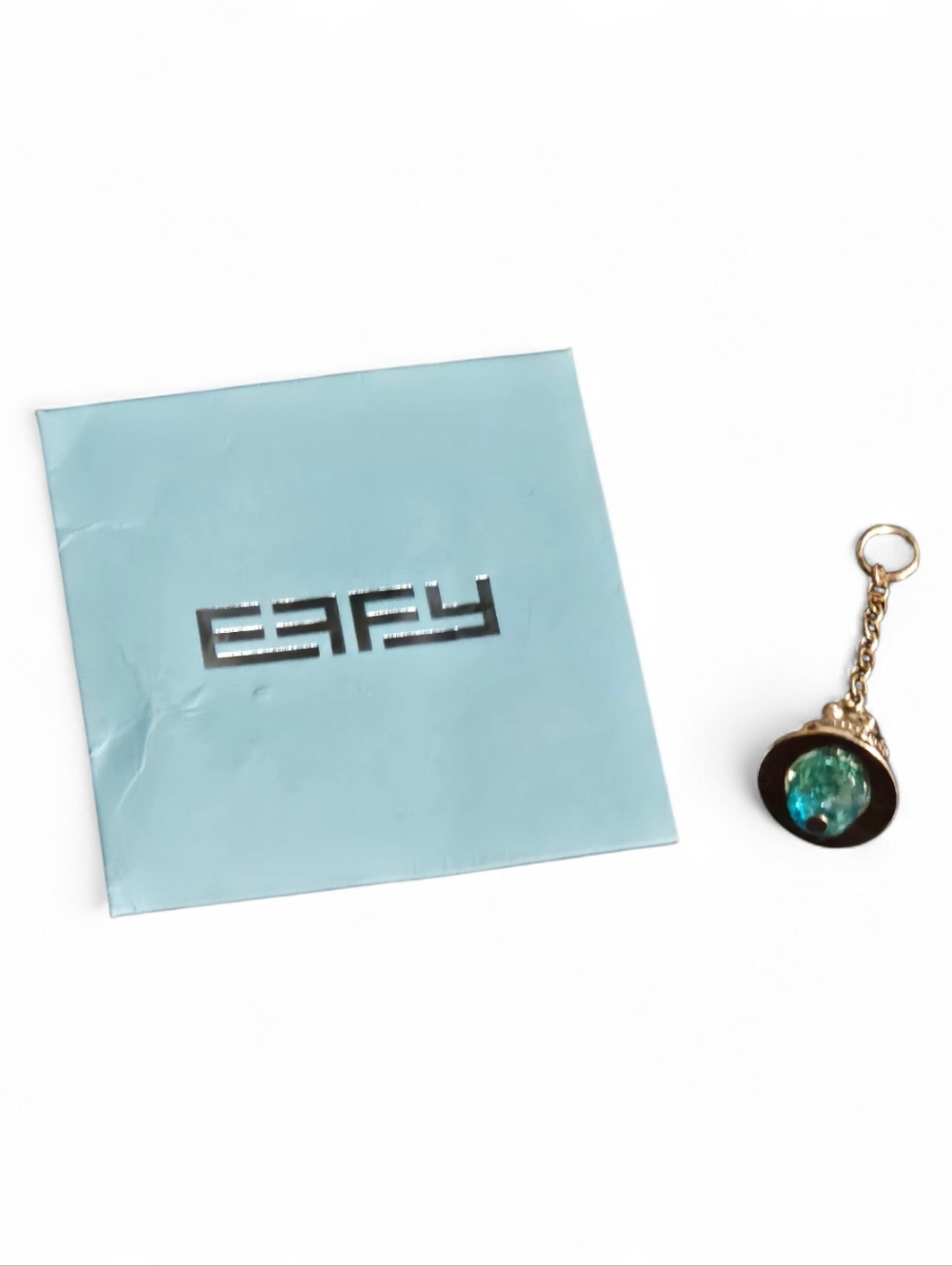 EFFY Jewelry - Bell Collection Gold Finish Charm on a Chain  - Light Blue (EUC)